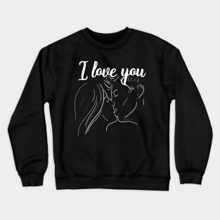 I Love You & kiss you, darling - Valentine Gifts - Dark Background - Not Hamlet Design Crewneck Sweatshirt